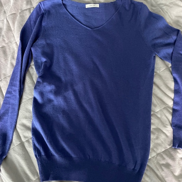 Celine Blue Silk Cashmere sweater - Picture 3 of 6